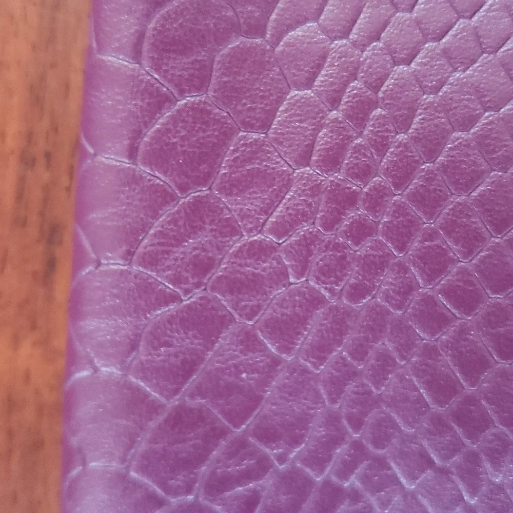 SHINESTAR Plum Faux Leather Mini Skirt – Embossed Snake Skin Texture | MEDIUM - Picture 11 of 13